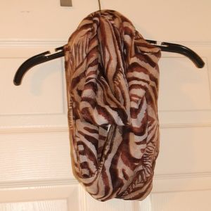Brown zebra print scarf